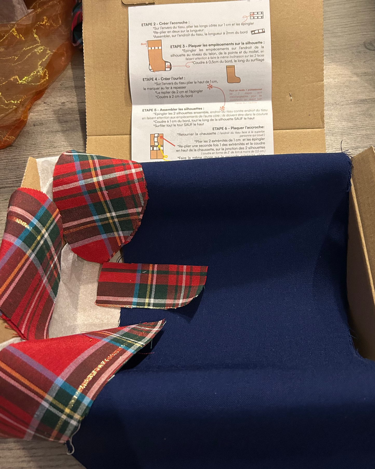 Kit couture pour débutant : Chaussette de Noël